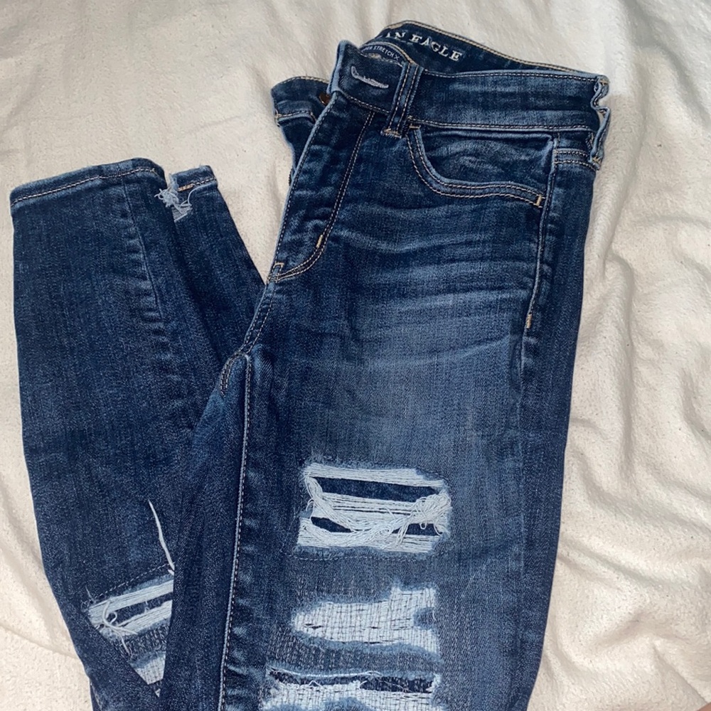 patchwork skinny jeans